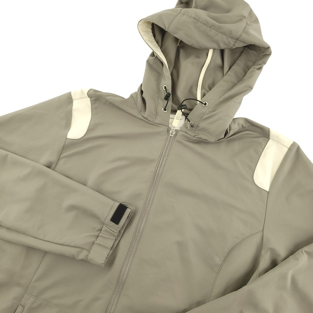 Nike Golf Windbreaker Jacket Womens M Gray Hooded Full Zip Softshell 330077-062